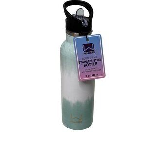 Wellness Stainless Steel Water Bottle 17oz Vacuum Insulated New Green Ombre